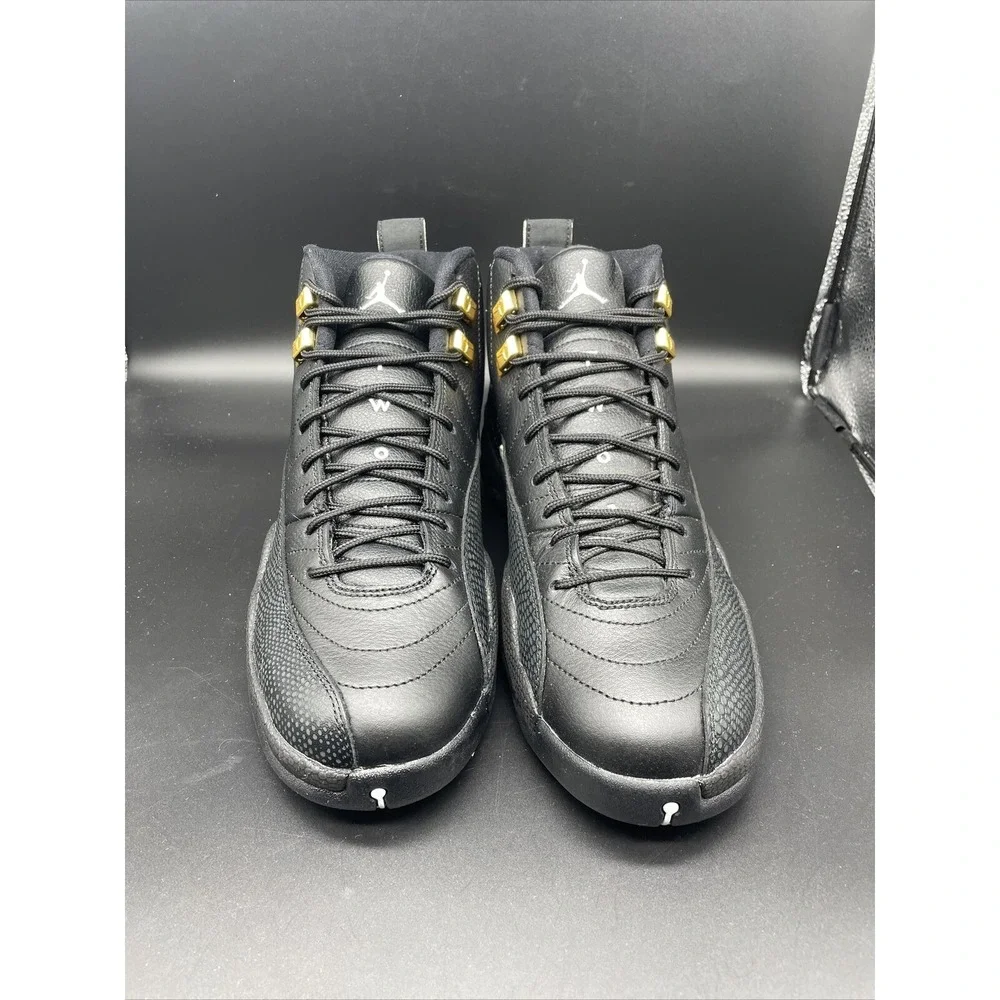 Air Jordan 12 Retro The Master Mens 130690-013‎ Black White Gold Shoes Size 8